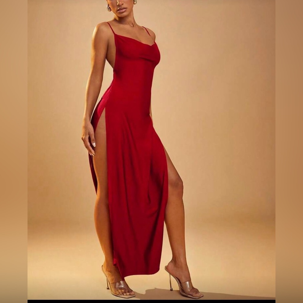 Elegant Red Strappy Dress